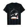 Christmas Orca Lake Panda Whale Snow Globe Pyjamas T-Shirt, black