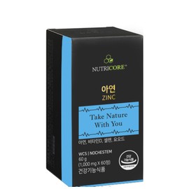 Nutricore Zinc 60 tablets, 2 months supply / 뉴트리코어 아연 60정 2개월분