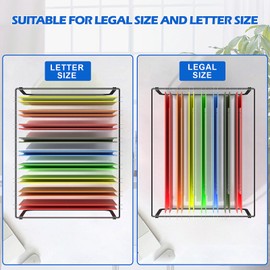 Fun storage 2 Packs Legal and Letter Size Hanging File Folder Frame Desk Organizer Destop Hanging File Frame, Hanging Folder Holder Metal Rack for Filing Cabinet File Drawer, 15.3" L12.4 W9.4 H