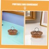TOVINANNA 2pcs Wooden Scalp Massage Comb with Ring Handle for