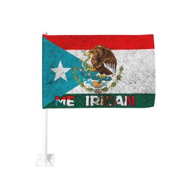 2 Pcs 12x18 Inch Mexico and Puerto Rico Car Flags Mexirican Car Flags Double Sided Printed Window Flags for Automobile Decoration (Flag Only No Flagpole) 5