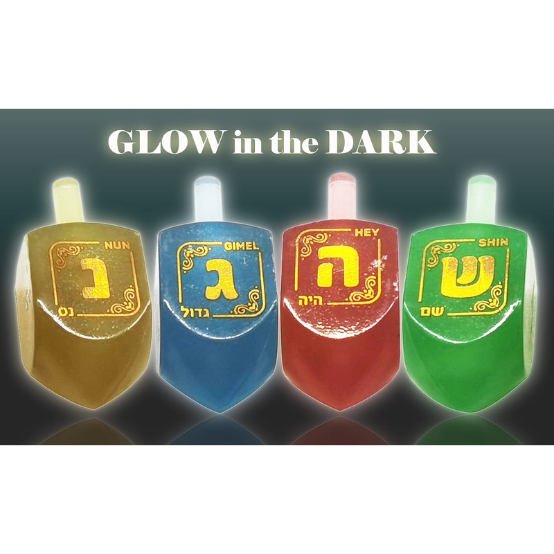 Izzy 'n' Dizzy Hanukkah Dreidels - Glow in The Dark