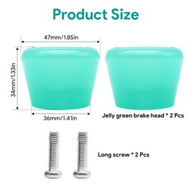 zhongko 2 Pcs Roller Skates Brake Stopper, Quad Skate Toe Stops Rubber Compound Roller for Roller Skate Accessories Replacement(Green)