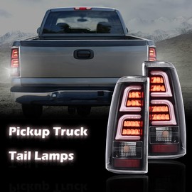 G-PLUS LED Tail Light Assembly Rear Brake Lamp Compatible with Chevy Silverado/GMC 1999 2000 2001 2002 1500 2500 3500 1500 HD 2500 HD Clear Lens GM2800186