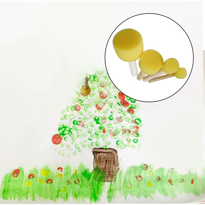 20 pcs Round Sponges Brush Set, 4 Sizes Paint Tools