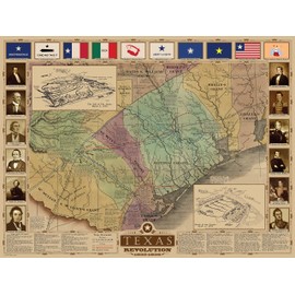 Texas History Classroom Bundle - Texas Revolution, Comanches, & Cattle Trails Maps (1836-1876) - 3 Laminated, Poster Size Maps by Texas Map Store