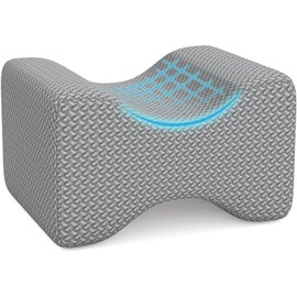 BlissTrends BlissTrends Memory Foam Knee Pillow, Knee Pillow for Side Sleepers, Leg Pillows for Sleeping Blood Circulation, Elevation Pillow for Spine Aligning, Sciatica, Back, Hip, Knee, Ankle Pain, Grey