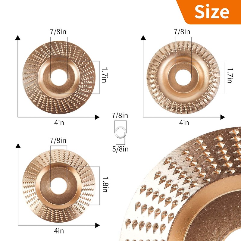 Pomsare Upgraded 3PCS Wood Carving Disc Set for 4" or