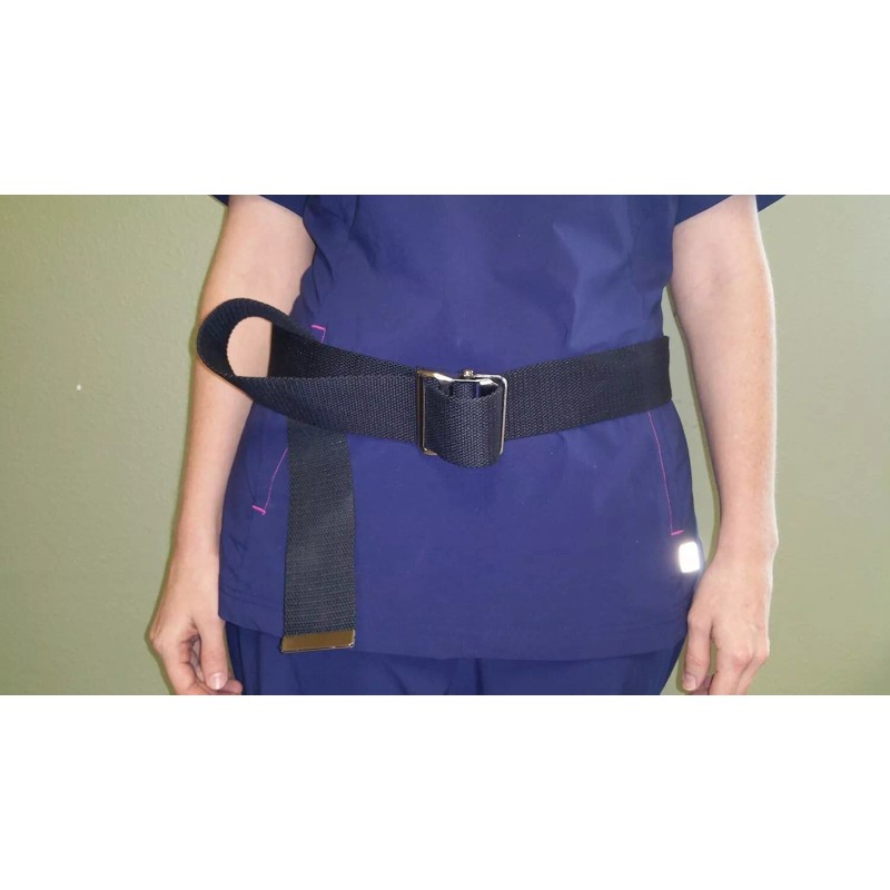 MABUA Gait Belt with Metal Buckle - BLACK - 72