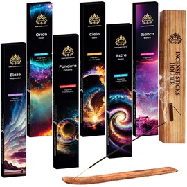 Yuvora Aromatic Incense Sticks Gift Set - 120 Handcrafted Incense Sticks with 6 Soothing Scents - Perfect for Home, Meditation, Yoga and Relaxtation - Includes Holder (Mystic Galaxy Series)