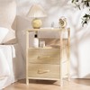 Yoobure Nightstand with Charging Station, Small Night Stand with Fabric