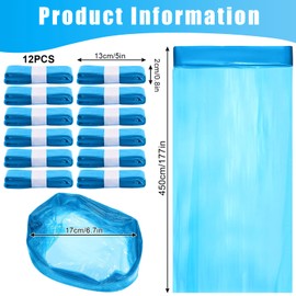 PQETBV Pack of 12 Refill Film Nappy Buckets, Thick and Odour-Proof Nappy Bin Refill Film, Nappy Bin Refill Cassettes, Compatible with All Nappy Bins & Cat Litter Disposal Buckets