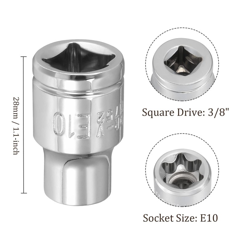 Kozelo External Torx Shallow Socket - [3/8 Inch x E10]