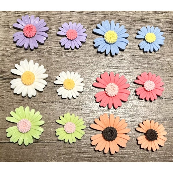 8pc Colorful DAISY FLOWER Shoe Charms for Crocs & Shoe