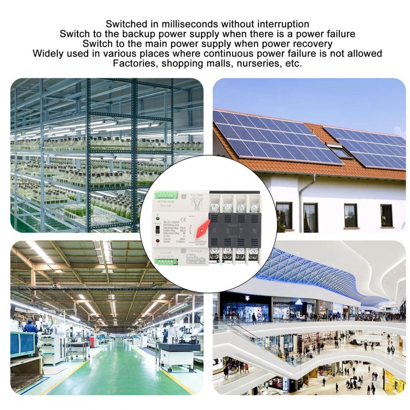 AC220V Dual Power Automatic Transfer Switch 4P Millisecond Switching Generator