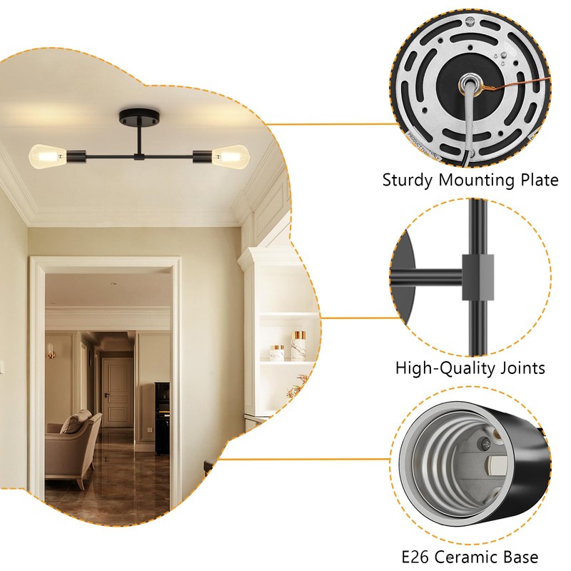 FadimiKoo 2-Light Black Bathroom Light Fixtures, Modern Wall Sconces Lighting