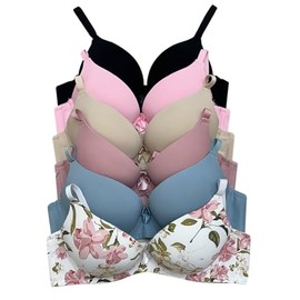 Iheyi 6 pcs ADD 2 Cup Thick Padding Extreme Double Pushup Bra 32B