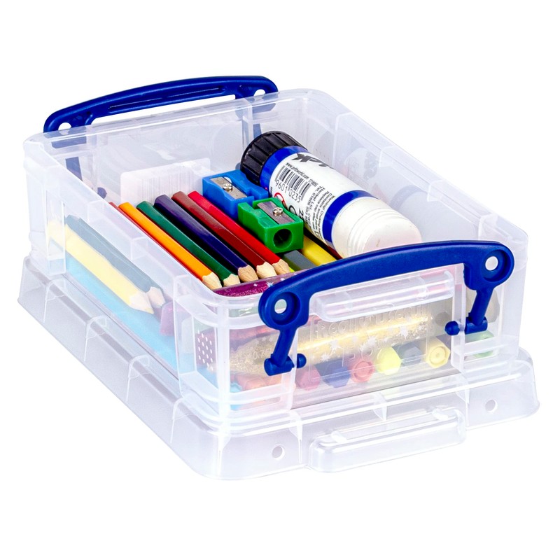 Really Useful Plastic Storage Box 0.75 Litre Clear (Pack of