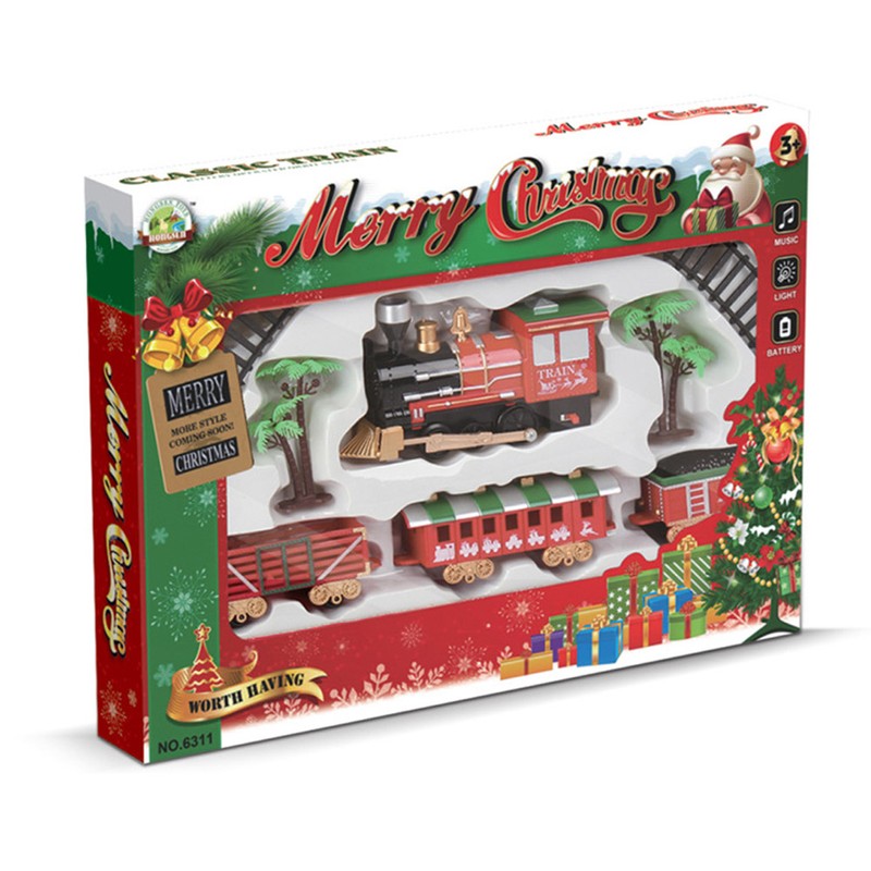 Christmas Train Set for Children Electric Train with Music and