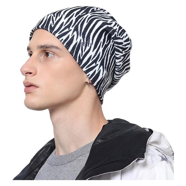 Slouchy Beanie for Men and Women, Winter Hat, Cool Skull