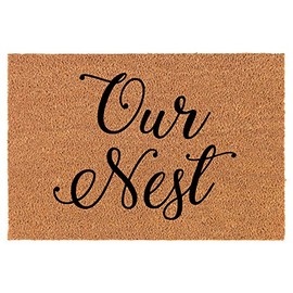 Coir Doormat Front Door Mat New Home Closing Housewarming Gift Our Nest (30" x 18" Standard)