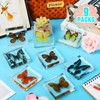 9 Pieces Real Butterfly Specimens Set Resin Butterfly Paperweight Square