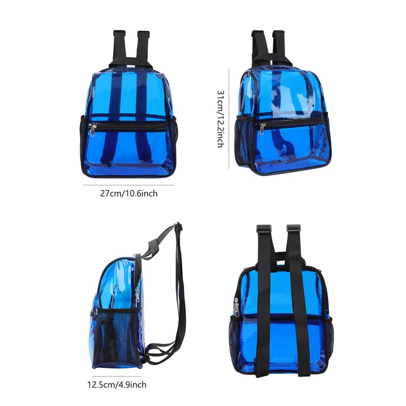 TINYAT Small Clear Backpack Stadium Approved 12x12x6 Transparent Bag See
