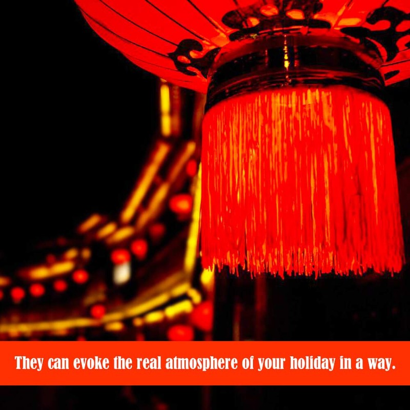 Luxtea Red Paper Lanterns Hanging Decorations for Chinese Spring Festival