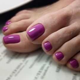 24 Pcs Violet Press on Toenails Square Fake Toe Nails with Solid Color Designs Glossy Glue on Toenails Short Acrylic Toenails False Toenails Cute Artificial Toenails for Women and Girls