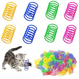 40 Pcs Colourful Cat Springs,Kitten Toys,Cat Spiral Toy,Durable Plastic Toys Springs for Bouncing Play Training Fun Gift