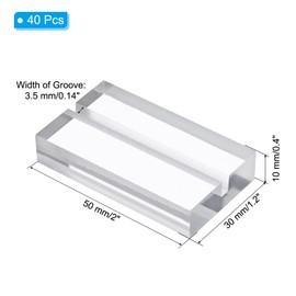 PATIKIL Table Card Holder 40 Pieces 2 Inch Acrylic Table Sign Holder Table Number Holder Name Card Stand for Photo Menu Display Wedding Ceremony Birthday Party Decoration Clear