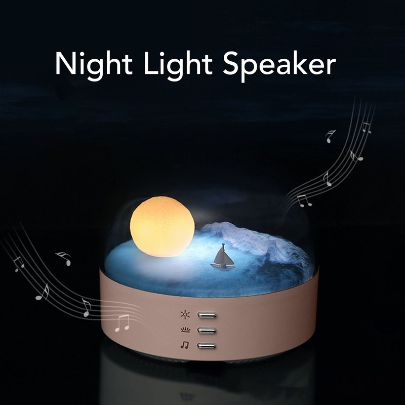 Bluetooth Night Light Speaker Creative Relaxing Soothing Portable Indoor Night