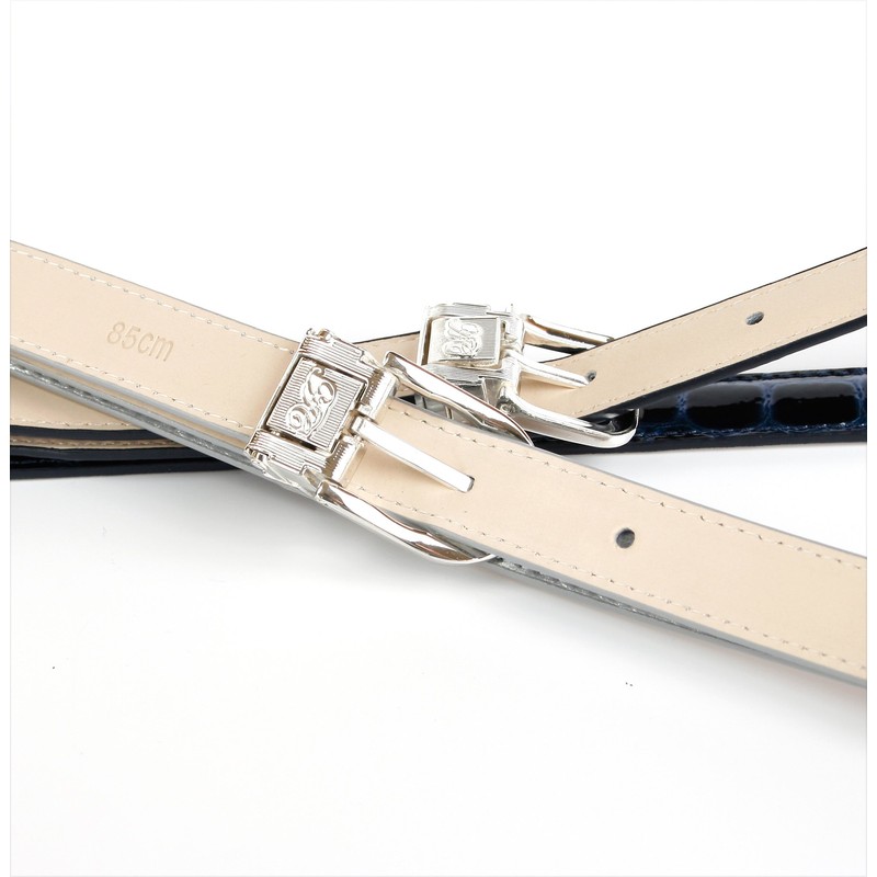 Anthoni Crown Women's Leather Belt, black