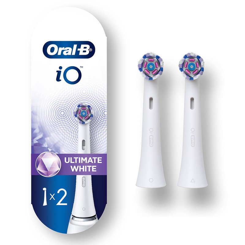 Oral-B iO Ultimate White Replacement Brush Heads, White, 2 count