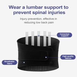 Lumbar Support Brace, Breathable Lower Back Support Back Support Belt, Comfortable Lumbar Supports Workout Back Brace for Motorcycle Travel Sports Fitness Skiing