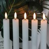 DRomance White Flameless Flickering Taper Candles Battery Operated with Remote