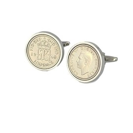 Polished Sixpence Cufflinks | 1948 Anniversary 1948 Coins 77th Birthday