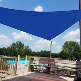 Windscreen4less 12' x 12' x 12' Sun Shade Sail Triangle Outdoor Canopy Cover UV Block for Backyard Porch Pergola Deck Garden Patio (Blue)