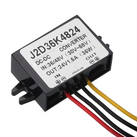 MECCANIXITY DC 36V/48V to DC 24V Power Converter 1.5A 36W Step Down Converter Adjustable Voltage IP67 Waterproof Transformer Power Supply Module Power Adapter for Car Truck Solar System