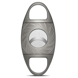GERFGBZ Cigar Cutter Carving Sharp Stainless Steel Ring Blade with Gift Box(Grey)