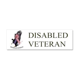 CafePress Disabled Veteran Eagle and Ribbon Car Magnet 10 X Car Magnet 10" x 3", Bumper Magnet