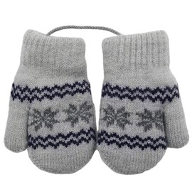 HinyBoeh Baby-Winter-Knit-Mittens Toddler-Boys-Girls Stretchy-Thick-Gloves Warm-Snowflake-Mittens for 0-2Years