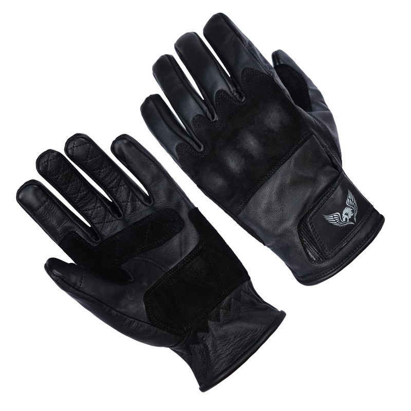 Leatherick Mens Cowhide Leather Motorcycle Gloves - Durable Touch Screen