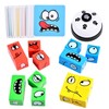 Wooden Face Changing Magic Cube Game, Expression Puzzle Building Blocks