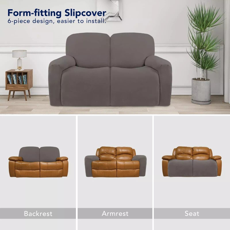 PureFit Super Stretch Loveseat Recliner Sofa Couch Cover with Pocket