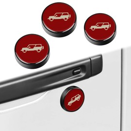smnuxwm 3PCS Strong Magnetic Keyhole Covers for Jeep Wrangler JL JLU 2018-2025 & Gladiator JT 2020-2025,Door Lock Covers with Logo,Keyhole Protector (Red)