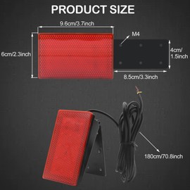 Biqing 1PC Square Car Rear Brake Light Red,Universal 12V Auto Rear Brake Lamp 15LED F1 Style Car Rear Spoiler LED Brake Light Tail Light(2 Modes)