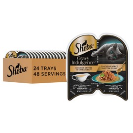 Sheba Sheba Gravy Indulgence Adult Wet Cat Food Chicken Entree in Extra Gravy, 2.6 oz. Twin-Pack Trays (24 Count, 48 Servings)