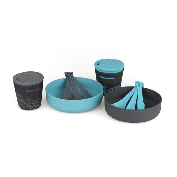 Sea to Summit DeltaLight Camp Set 2.2 (2 Mugs, 2 Bowls) Mountaineering, Mountaineering and Trekking, Adults Unisex, Blue, One Size