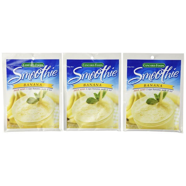 Concord Foods, Banana Smoothie Mix, 2oz Packet (Pack of 6)